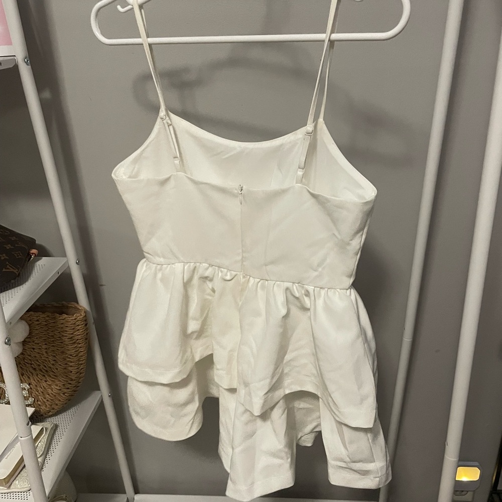 White Ruffle Romper - Picture 4 of 5